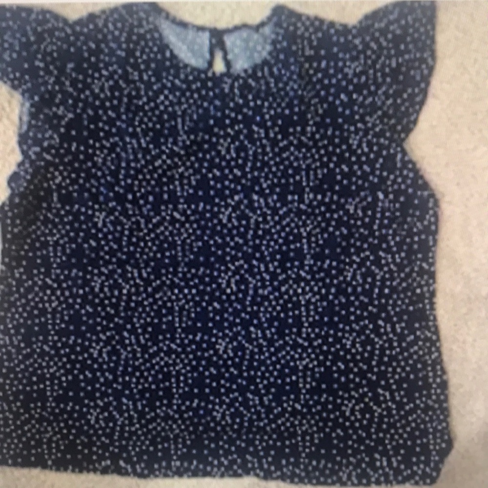 Womens white Botted Blue Blouse nwt